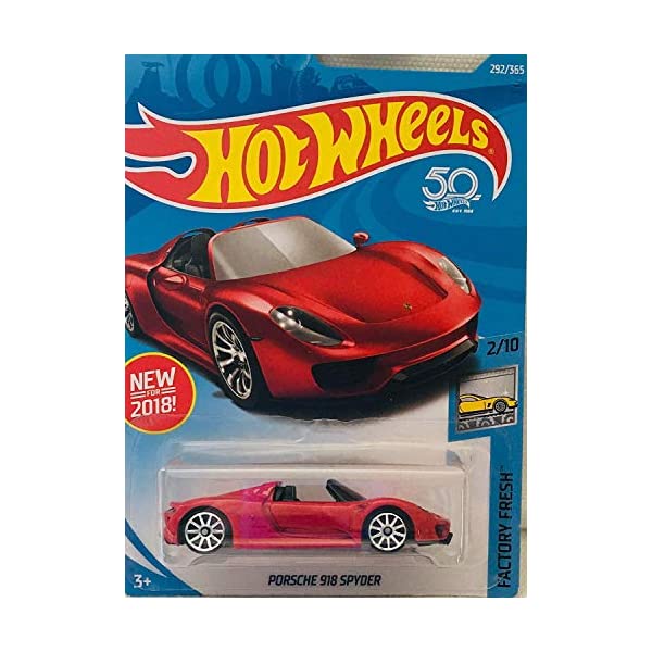 ポルシェ 918 スパイダー ホットウィール モデルカー ダイキャスト 模型 ミニカー グッズ 納車祝い プレゼント インテリア スーパーカー Hot Wheels Factory Fresh 2/10, RED Porsche 918 Spyder 292/365 50TH Anniversary Card｜i-selection 8,284円