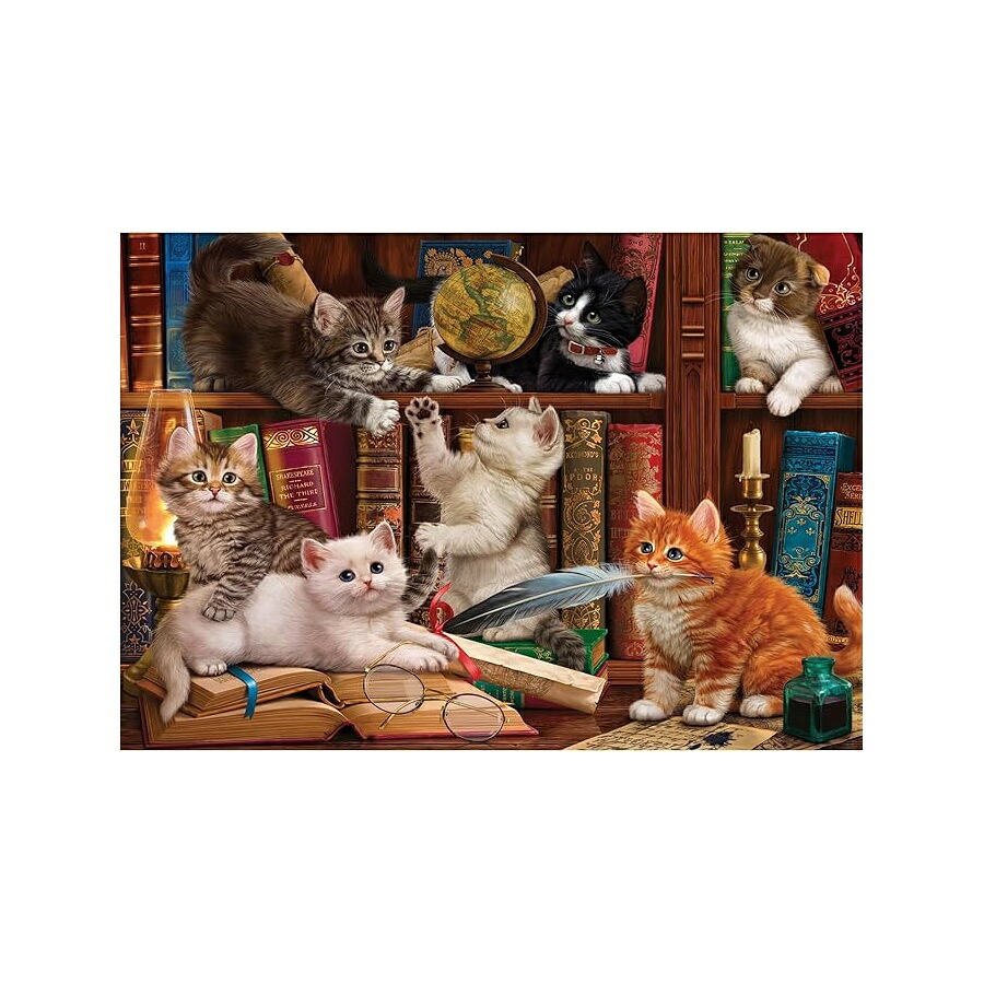 ジグソーパズル アート インテリア アナトリア 図書館の子猫 500ピース #3618 Anatolian Puzzle Kittens in The Library 500 Piece Jigsaw Puzzle #3618｜i-selection