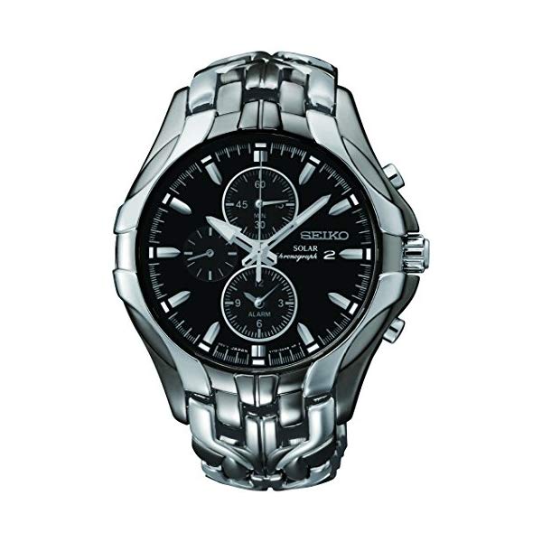 セイコー SEIKO ウオッチ ご覧なさる メンズ 成人男性用 Seiko Men\u0027s Excelsior Black Ion Finish Solar Chronograph Watch