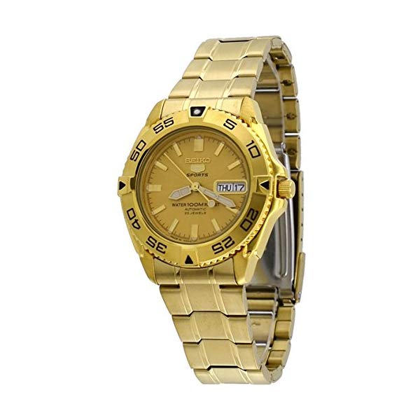 セイコー 腕時計 SEIKO SNZB26J1 メンズ ウォッチ 男性用 SEIKO 5 Sports #SNZB26J1 Men's Japan Gold Tone Stainless Steel 100M Automatic Dive Watc1 by SEIKO Watches｜i-selection