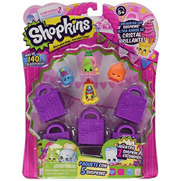 ショップキンズ 手あそび あやつり人形 お人形さん 図形 Shopkins Season 2 (5-Pack) (Styles Will Vary)