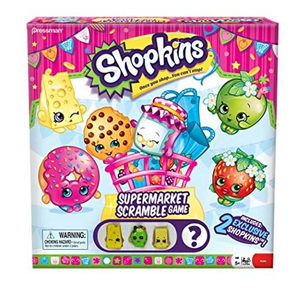ショップキンズ 手あそび あやつり人形 お人形さん 図形 Shopkins Supermarket Scramble Game with 4 Exclusive Collectible Characters Found Only インチ Our Games