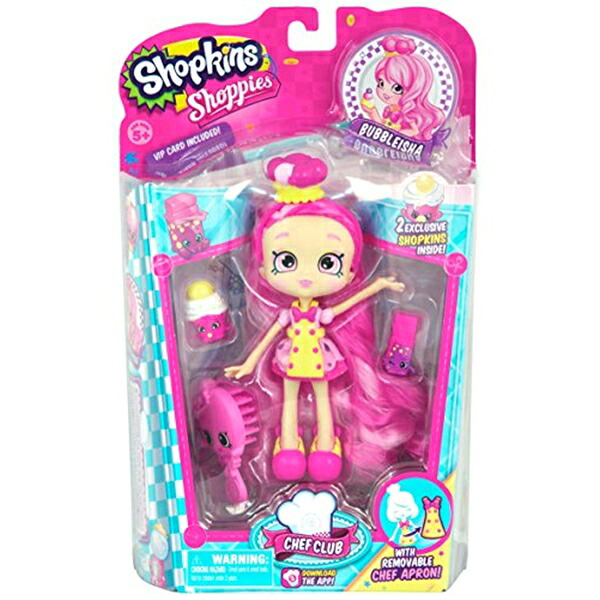 ショップキンズ 手あそび あやつり人形 お人形さん 図形 Shopkins Chef Club Shoppies Bubbleisha Doll