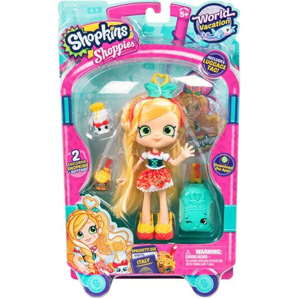 ショップキンズ 手あそび あやつり人形 お人形さん 図形 Shopkins World Vacation (Europe) Shoppies Doll - Spaghetti Sue