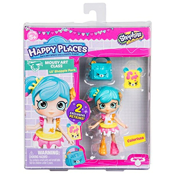 ショップキンズ 手あそび あやつり人形 お人形さん 図形 Happy Places Shopkins Doll Single Pack - Colorissa