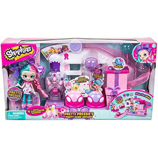 ショップキンズ 手あそび あやつり人形 お人形さん 図形 Shopkins Pretty Pressies Party Game Arcade