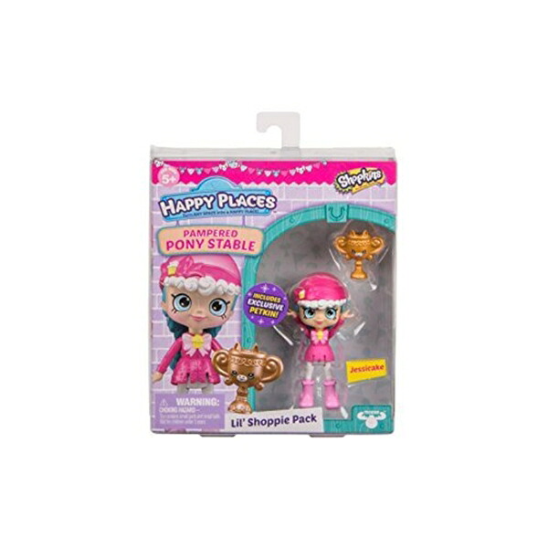 ショップキンズ 手あそび あやつり人形 お人形さん 図形 Shopkins Happy Places Lil Shoppie Pack Jessicake - Pampered Pony Stable