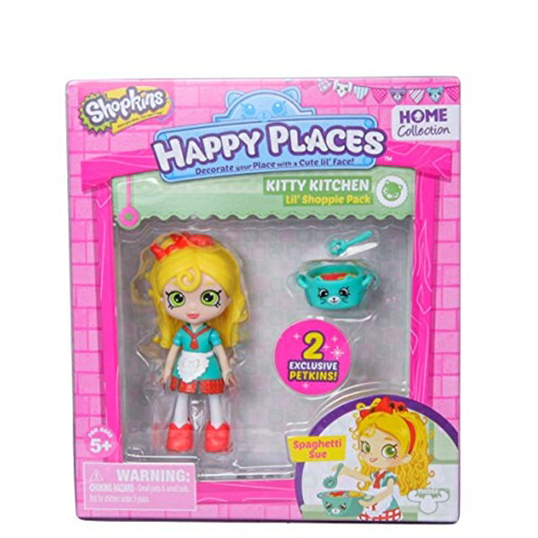ショップキンズ 手あそび あやつり人形 お人形さん 図形 Shopkins Happy Places Single Pack Spaghetti Sue