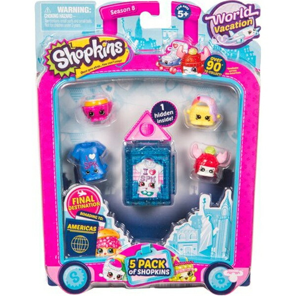 ショップキンズ 手あそび あやつり人形 お人形さん 図形 Shopkins Season 8 America Toy 5 Pack