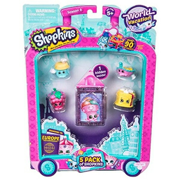 ショップキンズ 手あそび あやつり人形 お人形さん 図形 Shopkins S8 Europe Toy 5 Pack