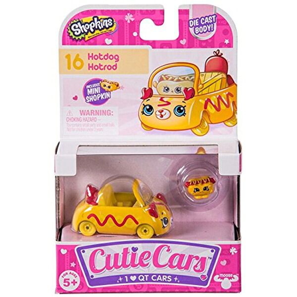 ショップキンズ 手あそび あやつり人形 お人形さん 図形 Shopkins Cutie Cars #16 Hotdog Hotrod with Mini Shopkin Exclusive