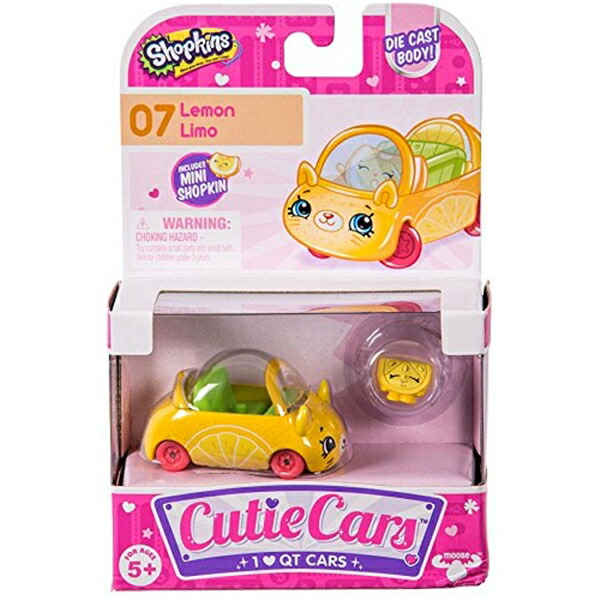 ショップキンズ 手あそび あやつり人形 お人形さん 図形 Shopkins Cutie Cars #07 Lemon Limo with Mini Shopkin Exclusive