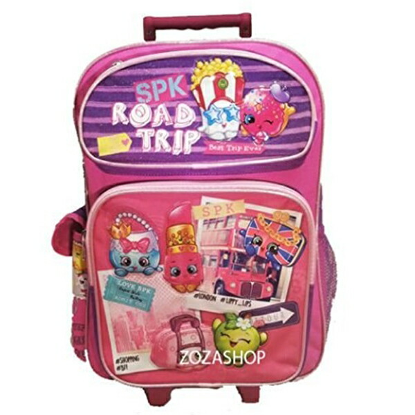 ショップキンズ 御徒面子 背嚢 うしろ側容器に並べる 嚢 キャリーバッグ Shopkins 16\" Large Roller Backpack Pink Rolling Backpack NEW"