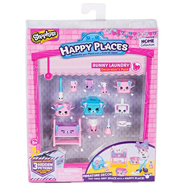 ショップキンズ 手あそび あやつり人形 お人形さん 図形 Happy Places Shopkins Season 2 Decorator Pack Bunny Laundry