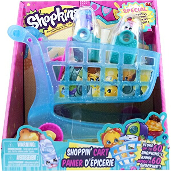 ショップキンズ 手あそび あやつり人形 お人形さん 図形 NEW Shopkins Shopping Shoppin Cart XL 2 Exclusive Season 3 Push N Play Holds 60 Shopkins