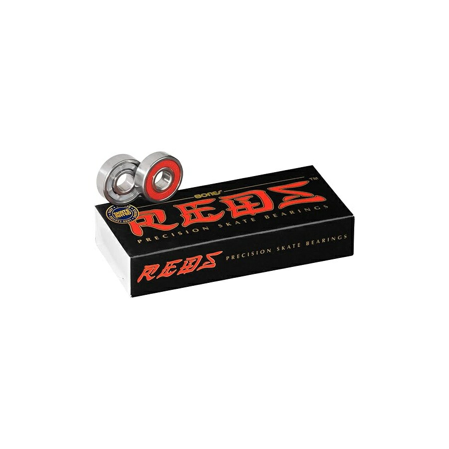 ボーンズ  レッズ 滑る ベアリング (8粍 16 容器に並べる) Bones Reds Skate Bearings (8粍, 16 Pack)