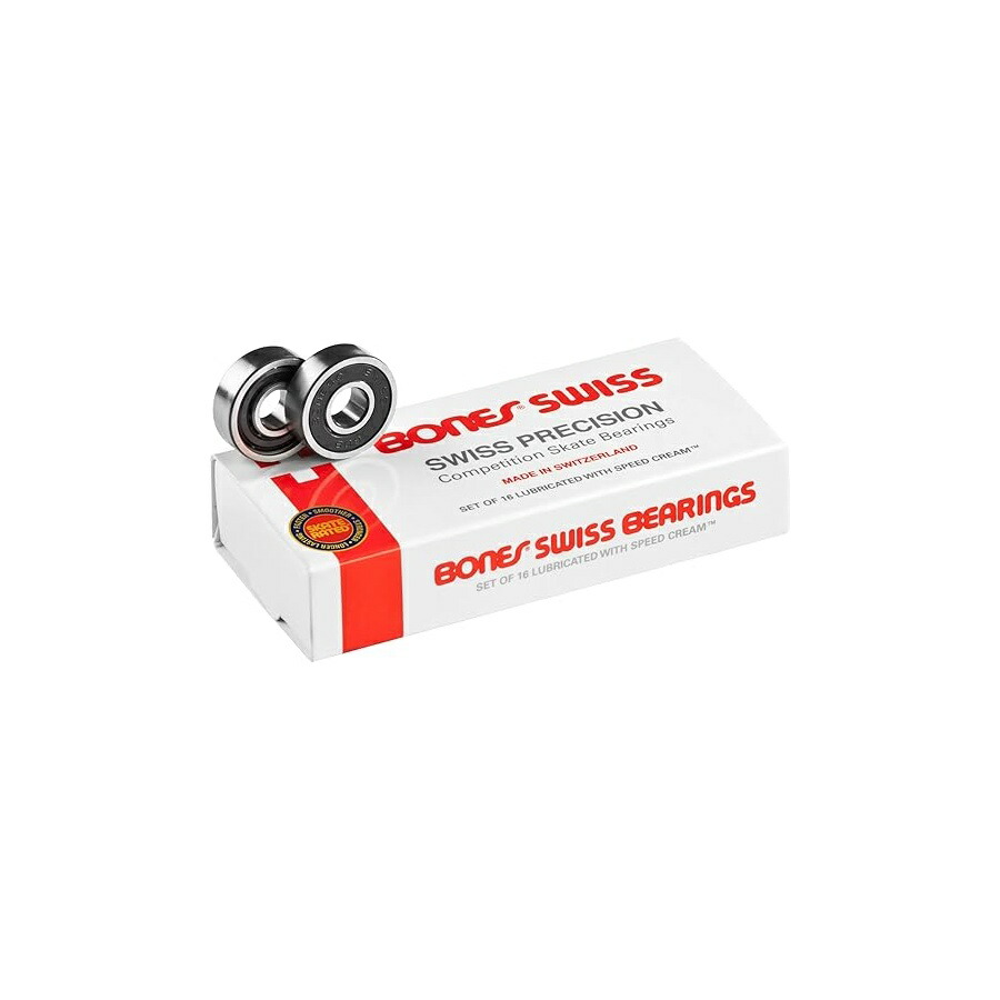 ボーンズ スイス連邦 滑る ベアリング (8粍 16 容器に並べる) Bones Swiss Skate Bearings (8粍, 16 Pack)