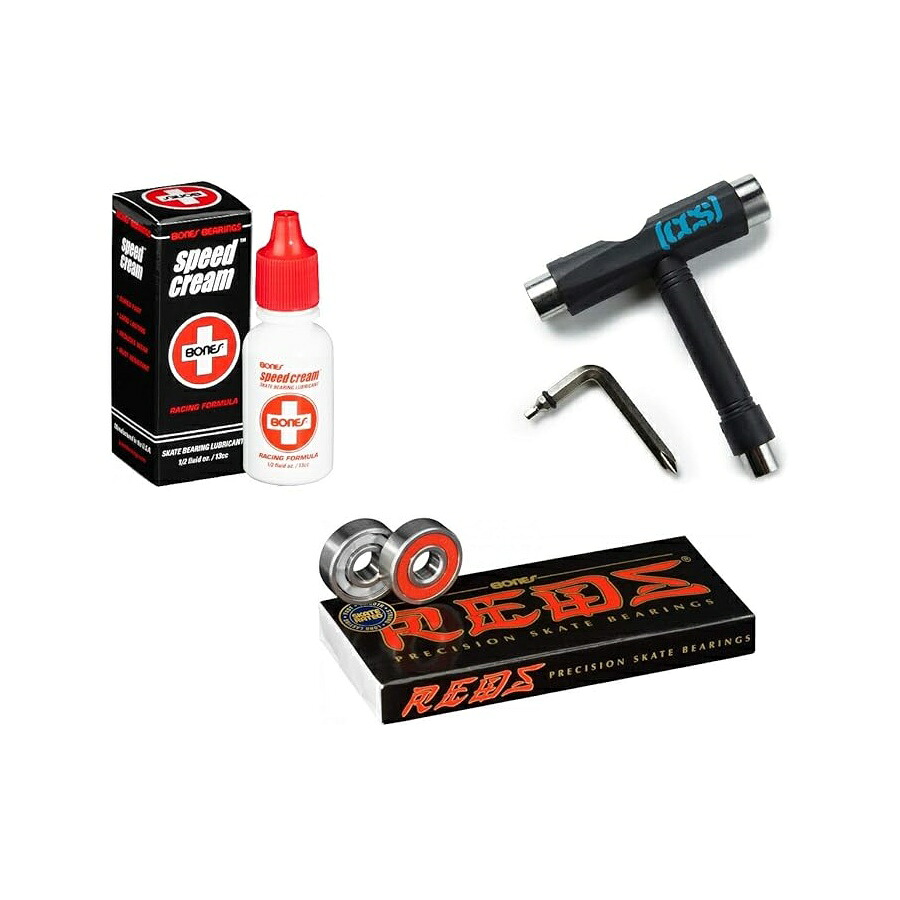 ボーンズ  (素早さ 皮膚軟化剤 レッズ CCS 滑るゲーム盤 物の具) Bones Speed Cream (Speed Cream, Reds, and CCS Skateboard Tool)