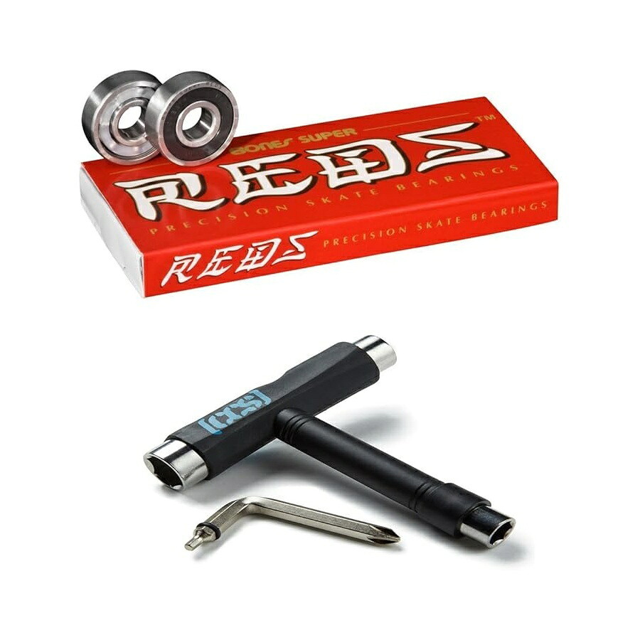 ボーンズ 百貨店 レッズ ベアリング CCS 滑るゲーム盤 物の具付き添い人 ボーンズ 百貨店 レッズ Bearings with CCS Skateboard Tool