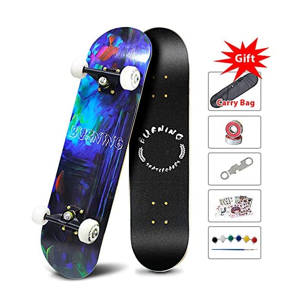 スケートボード スケボー クルーザー コンプリート キッズ ユース 子供 練習 直輸入 海外モデル Easy_Way Complete Skateboards- Standard Skateboards for Beginners Kids Boys Girls Teenager- 31''x 8''Canadian Maple Cruiser Pro Skate Board, Skateboards