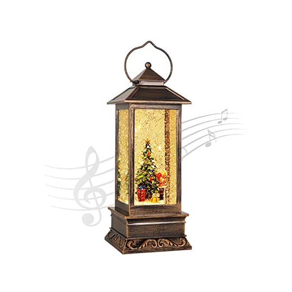 スノードーム Christmas ランタン クリスマス プレゼント Giftホビー サンタクロース ツリー Jedawn Christma Glittering Lantern Christmas Lanterns Decorative Singing Musical Lighted Christmas Water Glittering Swirling Snow Globe Lantern For Christmas Home