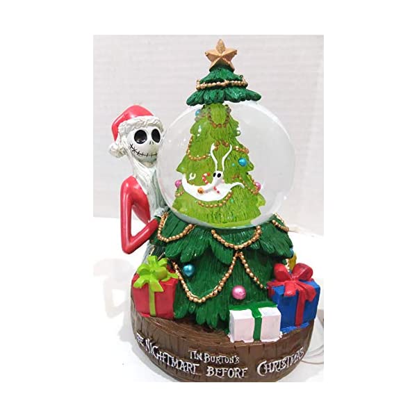 スノードーム ディズニー ナイトメアー ビフォア クリスマス ジャック クリスマス プレゼント サンタクロース ツリー Nightmare Before Christmas Jack Skellington Water Globe Snow Globe Musical Light Up Formenterarent Es