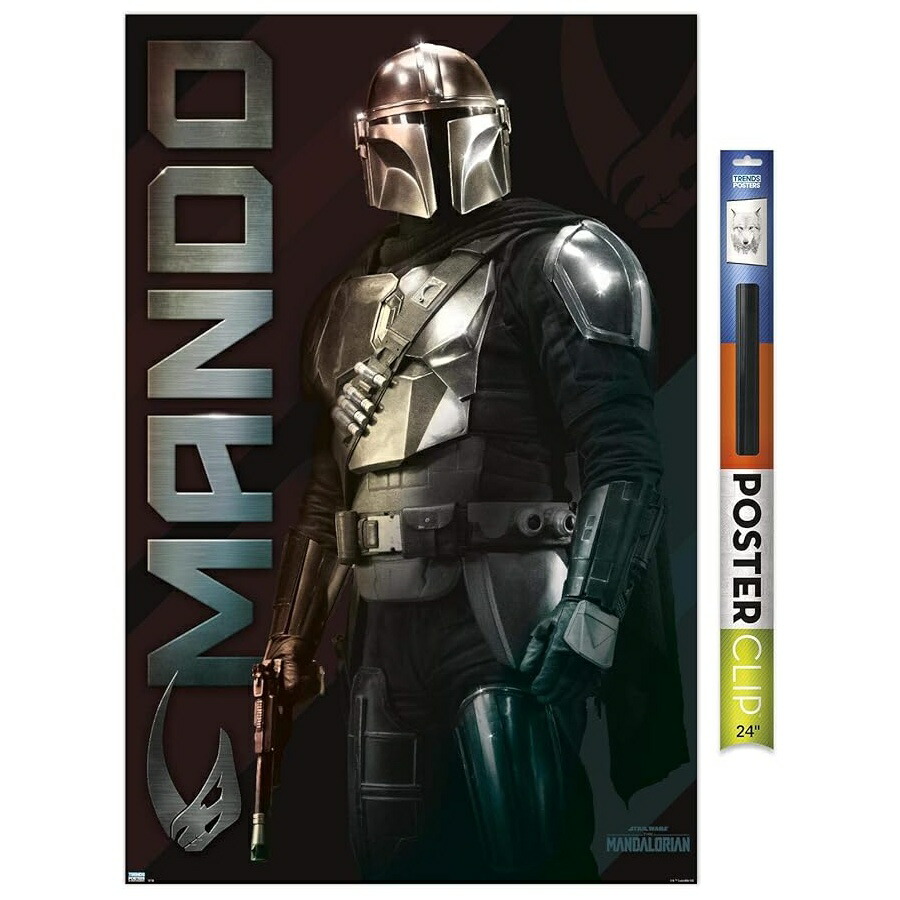 スター・ウォーズ: マンダロリアン ネームウォールポスター 22.375インチ x 34インチ ポスター&クリップバンドル Trends International Star Wars: The Mandalorian Name Wall Poster, 22.375" x 34", Poster & Clip Bundle｜i-selection