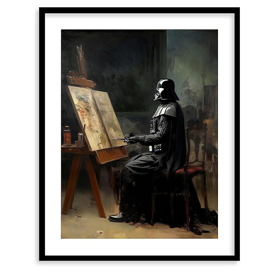 スターウォーズ ヴィンテージ油絵 ウォールアート プレミアムジークレーアートプリント ホームデコレーション スターウォーズ ヨーダ ダースベイダー マンダロリアン ヨーダ 装飾 寝室 リビングルーム オフィス用 すぐに額装できます Star Wars Vintage Oil｜i-selection