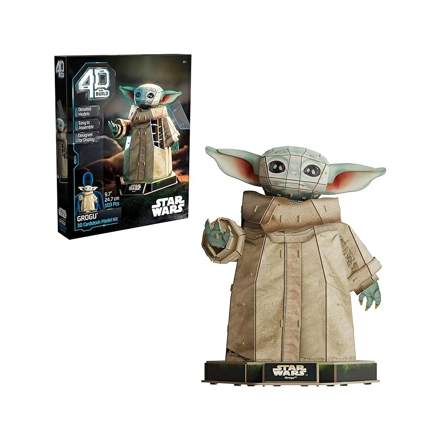 4D ビルド スターウォーズ グローグー 3D モデルキット スターウォーズグッズ & デスク装飾 大人用パズル 組み立ておもちゃ 103 ピース 3D パズル 対象年齢 12 歳以上のギフトアイデア 4D Build, Star Wars Grogu 3D Model Kit, Star Wars Collectibles & Desk Decor,｜i-selection