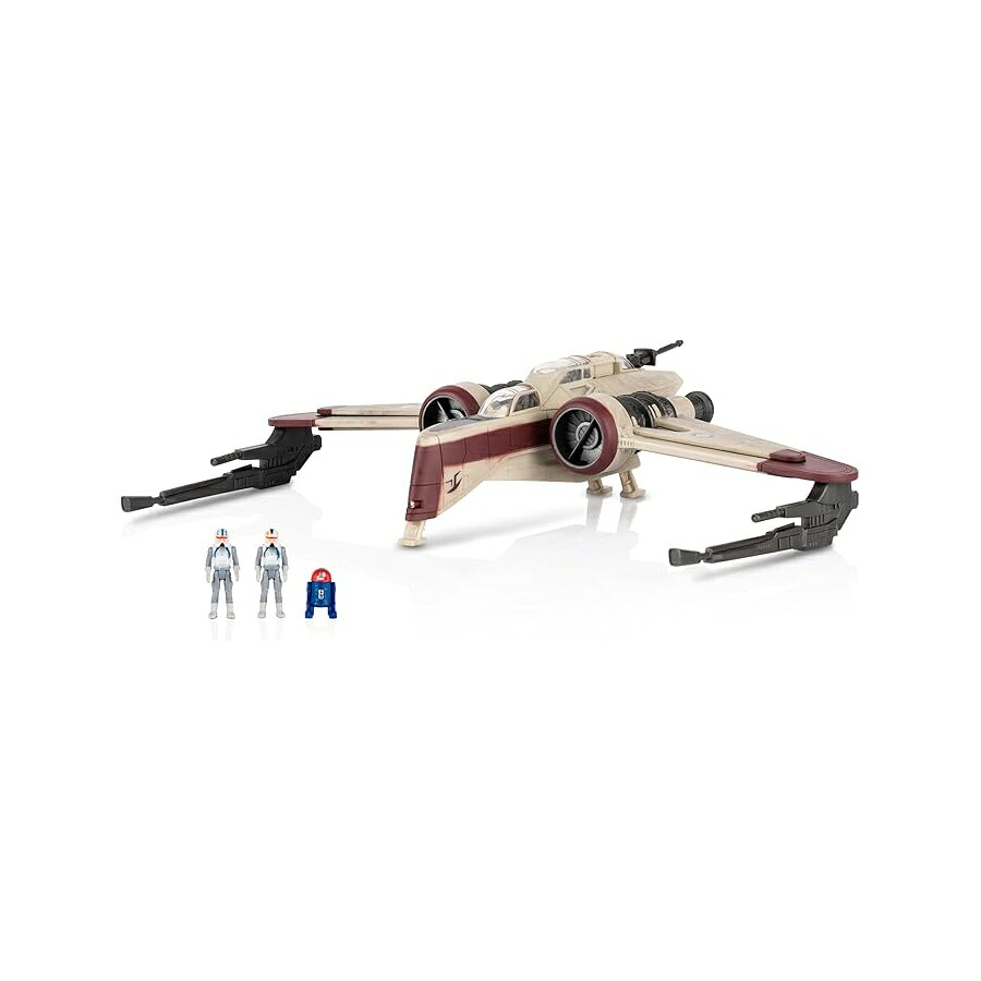 Jazwares Star Wars マイクロ ギャラクシー スコードロン ARC-170 スターファイター 8 インチ車両 1 インチ マイクロ フィギュア アクセサリー 3 個付き Jazwares Star Wars Micro Galaxy Squadron ARC-170 Starfighter 8-Inch Vehicle with Three 1-Inch Micro｜i-selection