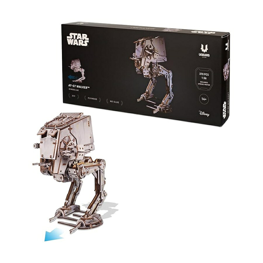 UGEARS スターウォーズ AT-ST ウォーカー 大人用木製 3D パズル DIY メカニカルスターウォーズモデルキット 大人向けの頭の体操パズル 男性と女性向けの 3D パズルホビー モデルキット UGEARS Star Wars AT-ST Walker Wooden 3D Puzzles for Adults DIY｜i-selection