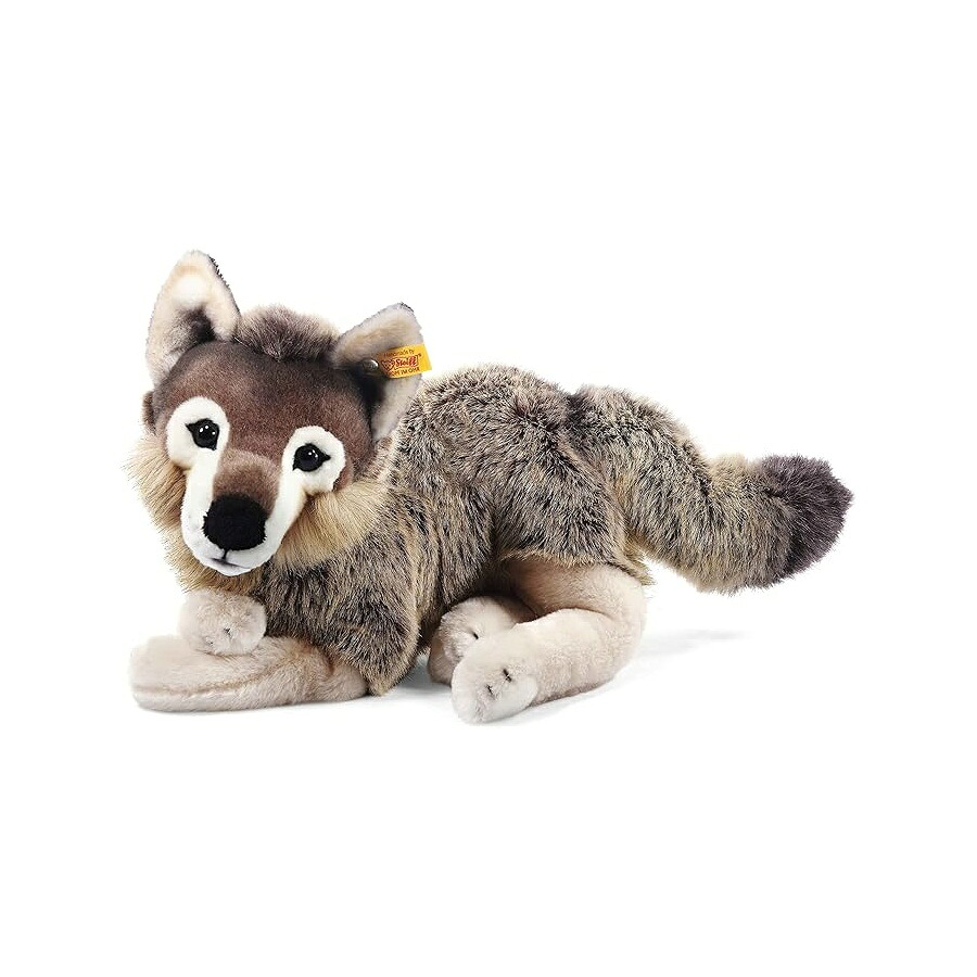シュタイフ スノリー ダングルウルフ 薄墨色/赤銅色 Steiff Snorry Dangling Wolf, Grey/Brown