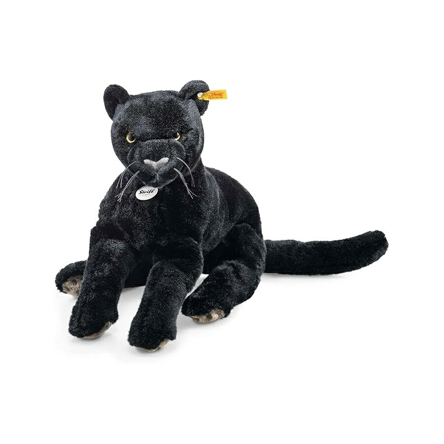シュタイフ ネロ パンサー ぬいぐるみ 動物のおもちゃ ブラック 16 インチ Steiff Nero Panther Plush Animal Toy, Black 16 inches|i-selection