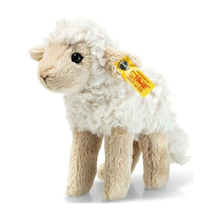 シュタイフ フロッキー 子ヒツジ ぬいぐるみ 毛の荒物遊び道具 怨み言/ベージュ 073090 Steiff 073090 Flocky Lamb Plush Animal Toy, クロム?me/Beige