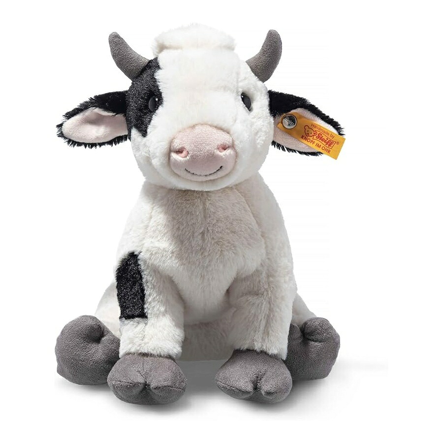 シュタイフ コブ牛ぬいぐるみ 畜類のぬいぐるみ 赤ちゃん用割り増し金牛のぬいぐるみ (黒いこと\u0026白いこと 9in) Steiff Cobb Cow Plush Toy, Plush Farm Animal, Premium Stuffed Animal Cow for Kids (Black \u0026 White, 9\")"