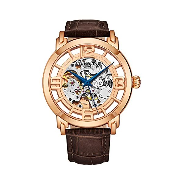 ストゥーリング 事あたらしい ウオッチ Stuhrling Original 3964L.2 自動小銃 自動小銃一巻き成人男性用 なめし革 本革 時辰儀 ご覧なさる Stuhrling Original Skeleton Mens Watch - Winchester Mechanical Automatic Watch Self Wind Mens Dress Watch - with Premium Leather Band