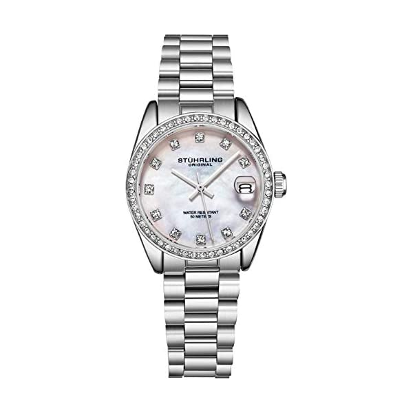 ストゥーリング オリジナル 腕時計 3936.1 アナログ クォーツ レディース 女性用 時計 ウォッチ Womens Dress Watch - Stainless Steel Link Bracelet Quartz Movement Analog Watch Dial with Date - Dress and Casual Design Lineage Watches for Women Collection