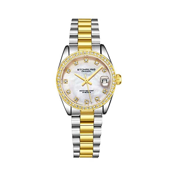 ストゥーリング オリジナル 腕時計 3936.6 アナログ クォーツ レディース 女性用 時計 ウォッチ Womens Dress Watch - Stainless Steel Link Bracelet Quartz Movement Analog Watch Dial with Date - Dress and Casual Design Lineage Watches for Women Collection