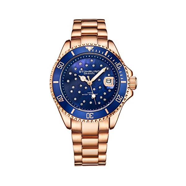 ストゥーリング オリジナル 腕時計 3977.5 アナログ クォーツ レディース 女性用 時計 ウォッチ Womens Dive Watch - Sport Watch with Stainless Steel Link Bracelet Quartz Movement Analog Watch Dial with Date Dress and Casual Design