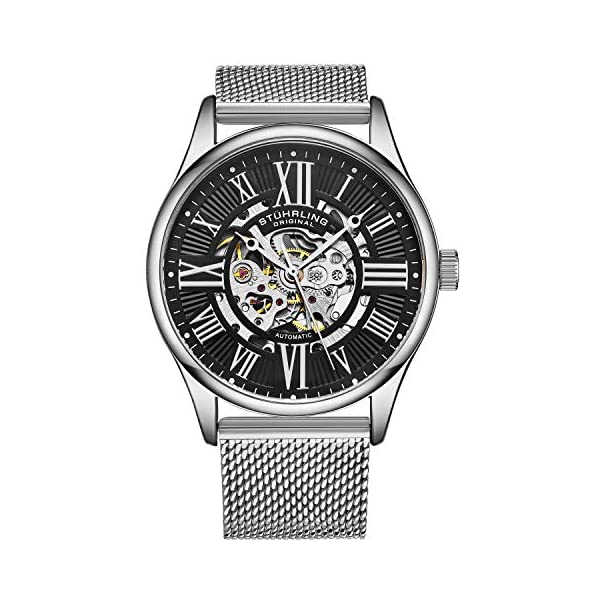ストゥーリング オリジナル 腕時計 Stuhrling Original 3942M.2 オートマチック 自動巻き男性用 時計 ウォッチ Stuhrling Original Mens Automatic Self Winding Skeleton Mechanical Dress Watch with Stainless Steel Mesh Bracelet｜i-selection