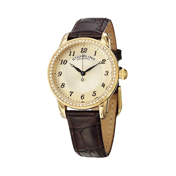ストゥーリング オリジナル 腕時計 Stuhrling Original 651.02 クォーツ レディース 女性用 レザー 本革 時計 ウォッチ Stuhrling Original Women's Symphony Swiss Quartz Swarovski Crystal Bezel Leather Watch 651 Series｜i-selection