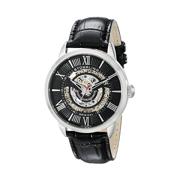 ストゥーリング オリジナル 腕時計 Stuhrling Original 696.02 オートマチック 自動巻き男性用 レザー 本革 時計 ウォッチ Stuhrling Original Men's 696.02 Legacy Automatic Skeleton Date Black Leather Strap Watch