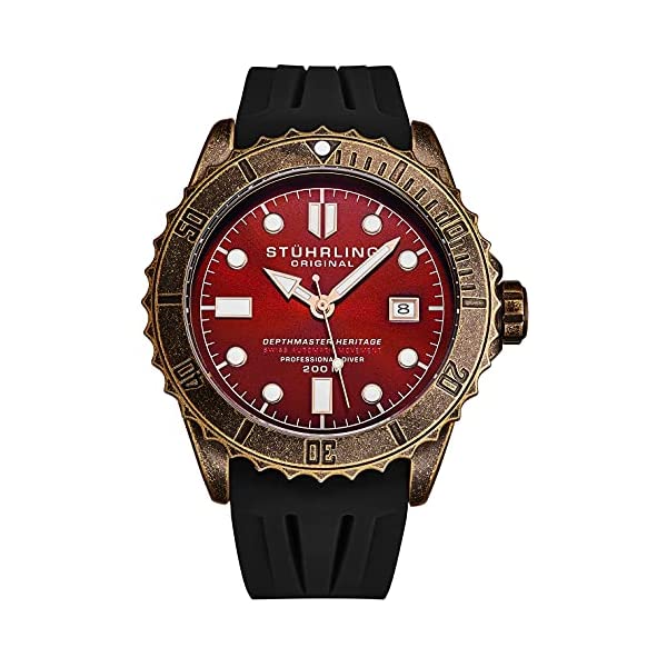 ストゥーリング オリジナル 腕時計 Stuhrling Original 1003.03 オートマチック 自動巻き男性用 時計 ウォッチ Stuhrling Original Mens Swiss Automatic Depthmaster Heritage Dive Watch with Rubber Strap