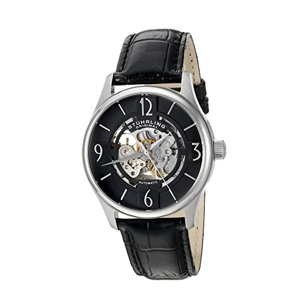 ストゥーリング 一風変わった ウオッチ Stuhrling Original 557.02 自動小銃 自動小銃一巻き成人男性用 なめし革 本革 時辰儀 御覧になる Stuhrling Original Men\u0027s \u0027Legacy\u0027 Automatic Stainless Steel and Black Leather Dress Watch (Model: 557.02)