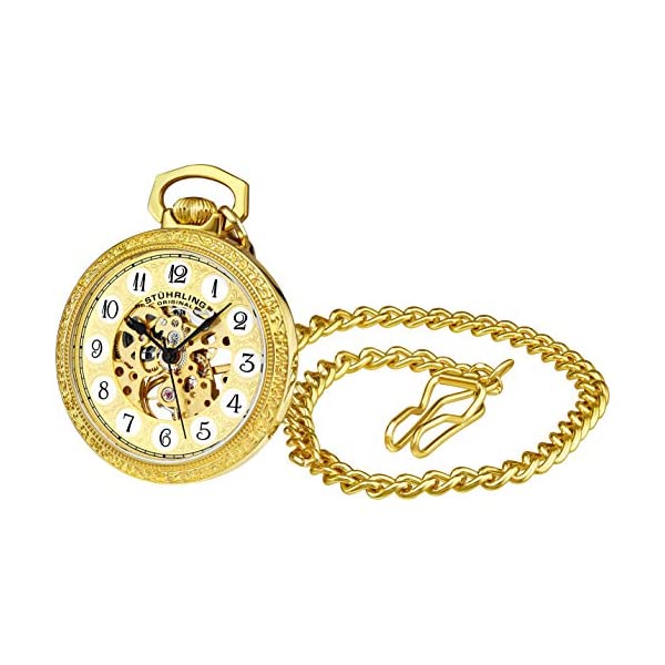 売れ筋 ストゥーリング オリジナル 懐中時計 Stuhrling Original 986 メンズ 男性用 時計 ウォッチ Men S Pocket Watch With Chain Analog Skeleton Movemen Fucoa Cl