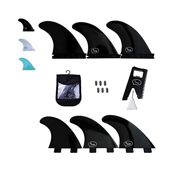 サーフィン フィン サーフグッズ マリンスポーツ サーフボード ロングボード Ho Stevie! Fiberglass Reinforced Polymer Surfboard Fins Thruster (3 Fins) FCS or Futures Sizes, with Fin Bag, Screws, Wax Comb and Fin Key