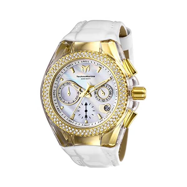 テクノマリーン 腕時計 ウォッチ 時計 レディース 女性用 Technomarine Women's Cruise Valentine Stainless Steel Quartz Watch with Leather Strap, White, 26 (Model: TM-117046)｜i-selection