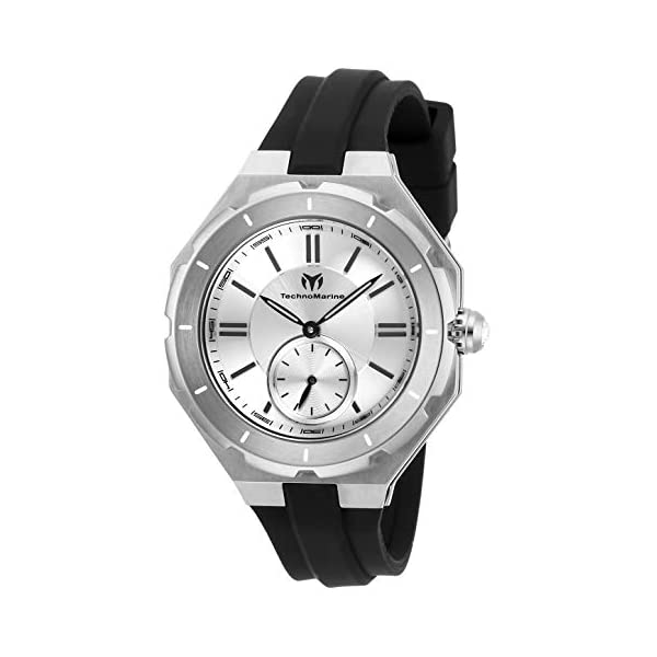 テクノマリーン ウォッチ 御覧なさる 時辰儀 レディース お上さん用 Technomarine Women\u0027s Cruise Stainless Steel Quartz Watch with Silicone Strap, Black, 17 (Model: TM-118001)