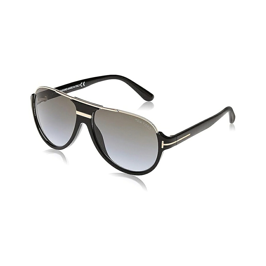 トムフォード モダン レクタンギュラー サングラス ブラック (ネロ ルシード/グラッド グリーン) 59 Tom Ford Modern Rectangular Sunglasses, Black (Nero Lucido/Verde Grad), 59｜i-selection