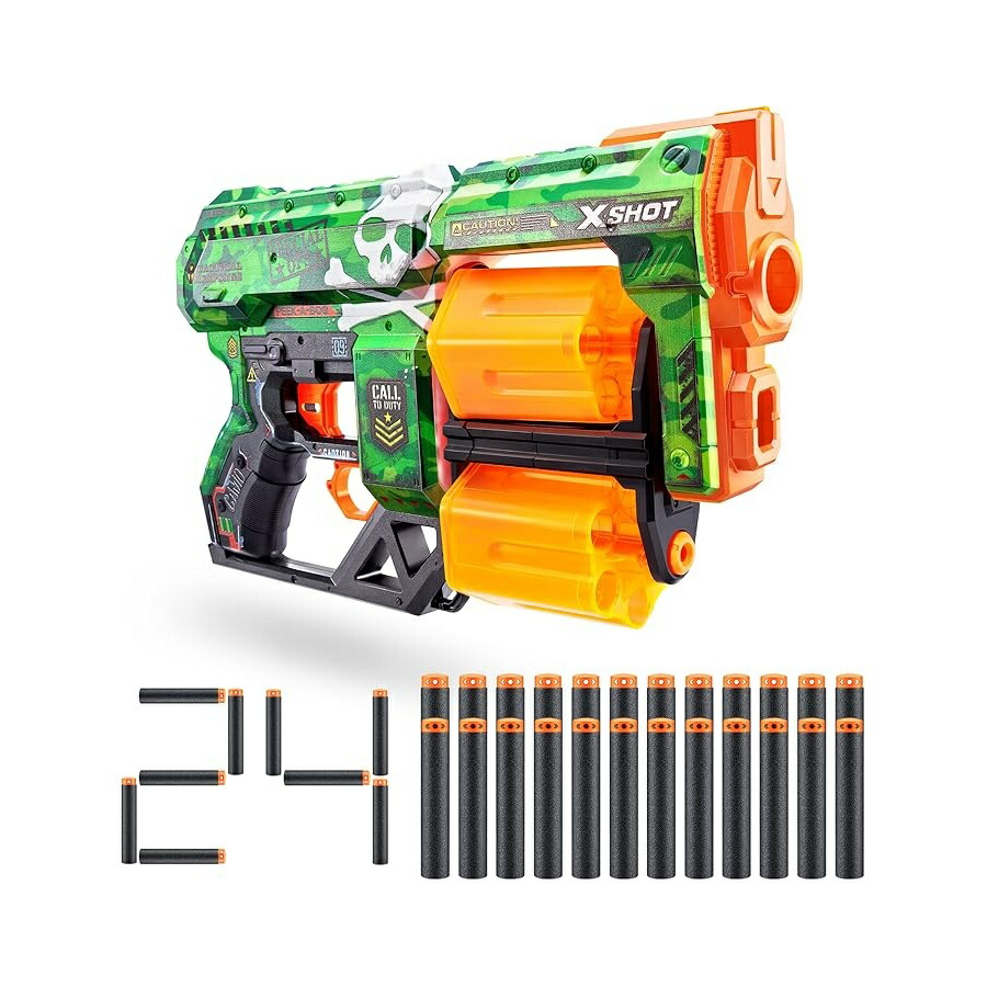 XSHOT 人はだ ド赤いこと 質問用紙 ダーツ ブラジャーはやりっ子 - 変装柄、24 ダーツ by ZURU XSHOT Skins Dread Foam Dart Blaster - Camo, 24 Darts by ZURU
